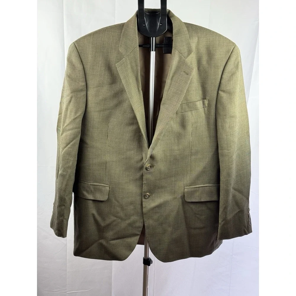 Lauren Ralph Lauren Houndstooth Blazer 42R Wool Brown Sport‎ Coat Jacket
